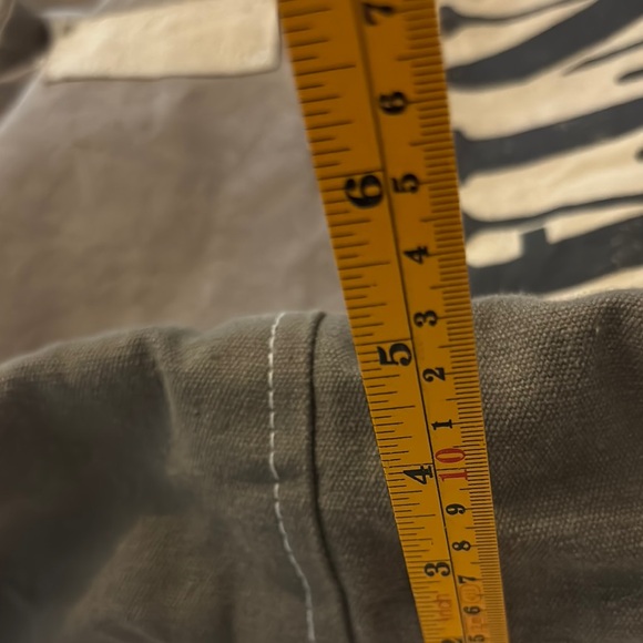 Unisex Vintage Canvas Tote Bag - Army Green and Tan - Picture 5 of 8